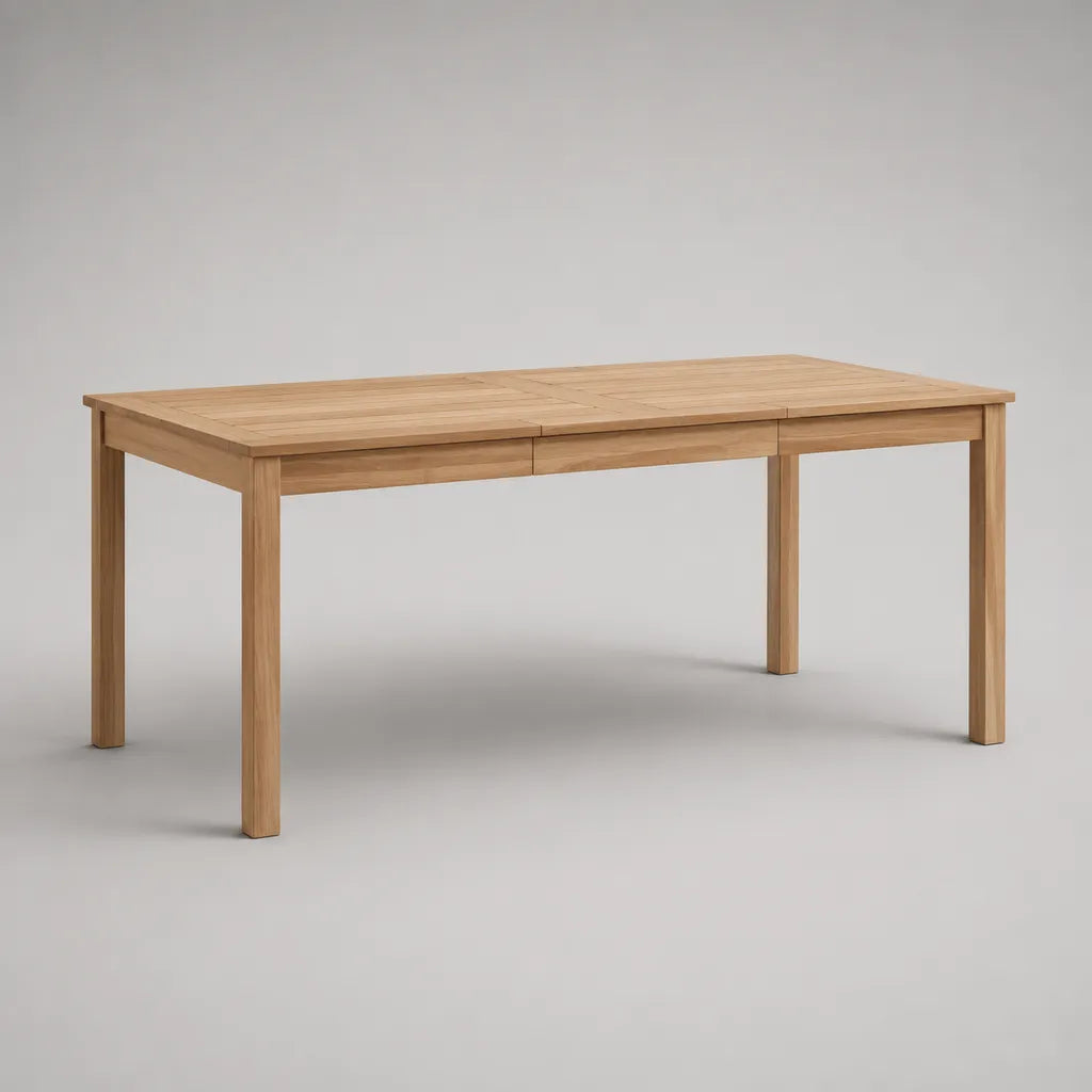 Table à manger extensible rectangulaire en acacia massif naturel, 160 à 210 × 90 × 75 cm