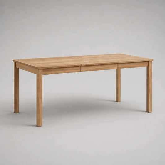 Table à manger extensible rectangulaire en acacia massif naturel, 160 à 210 × 90 × 75 cm
